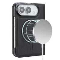 Buy Detachable Magnetic Wallet & Slim Cover with Kickstand Function, 5 Card Slots, High-End PU Leather & Strong MagSafe Adsorption for iPhone Duo - LORN at Caseles-iPhone Duo, Black