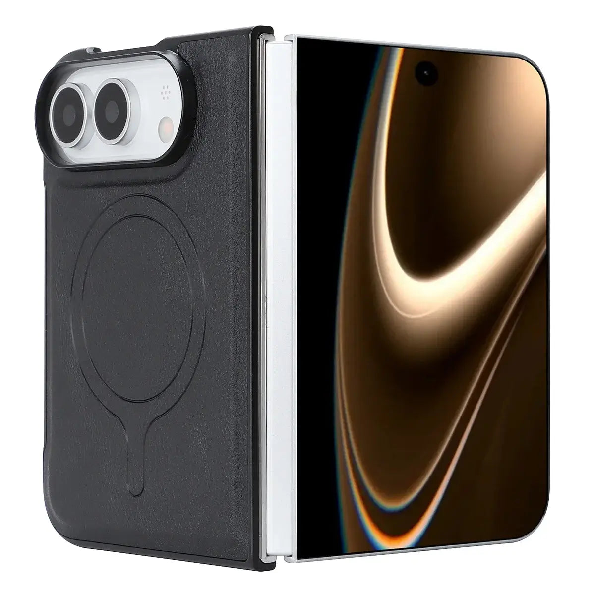 Buy Detachable Magnetic Wallet & Slim Cover with Kickstand Function, 5 Card Slots, High-End PU Leather & Strong MagSafe Adsorption for iPhone Duo - LORN at Caseles-iPhone Duo, Black