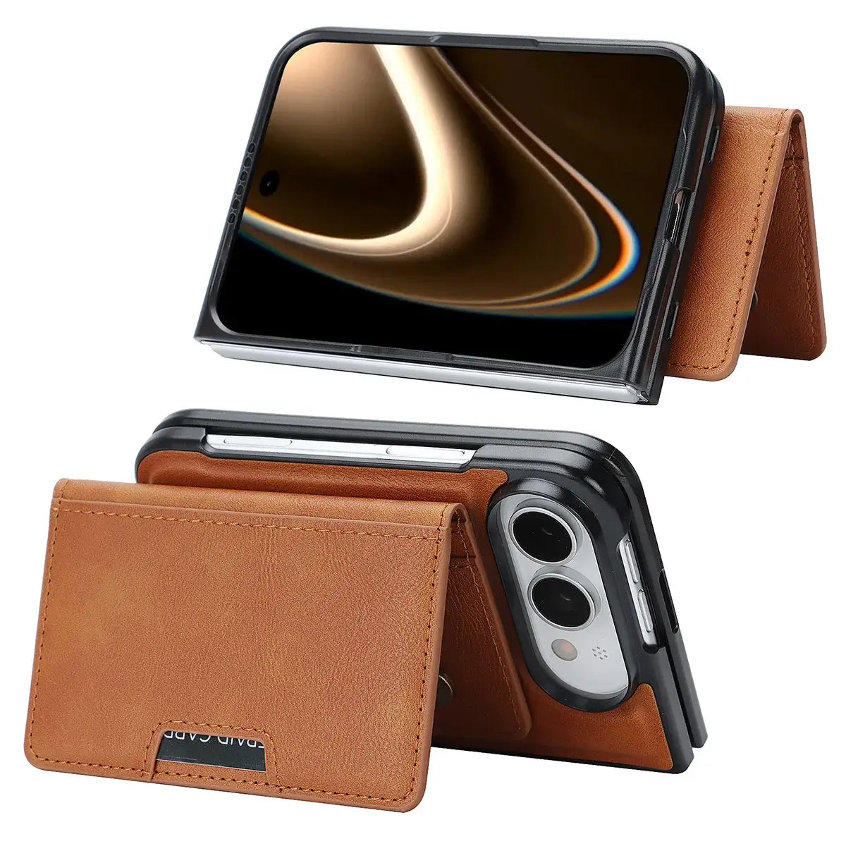 Buy Detachable Magnetic Wallet & Slim Cover with Kickstand Function, 5 Card Slots, High-End PU Leather & Strong MagSafe Adsorption for iPhone Duo - LORN at Caseles-iPhone Duo, Black