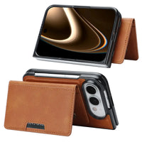 Buy Detachable Magnetic Wallet & Slim Cover with Kickstand Function, 5 Card Slots, High-End PU Leather & Strong MagSafe Adsorption for iPhone Duo - LORN at Caseles-iPhone Duo, Black