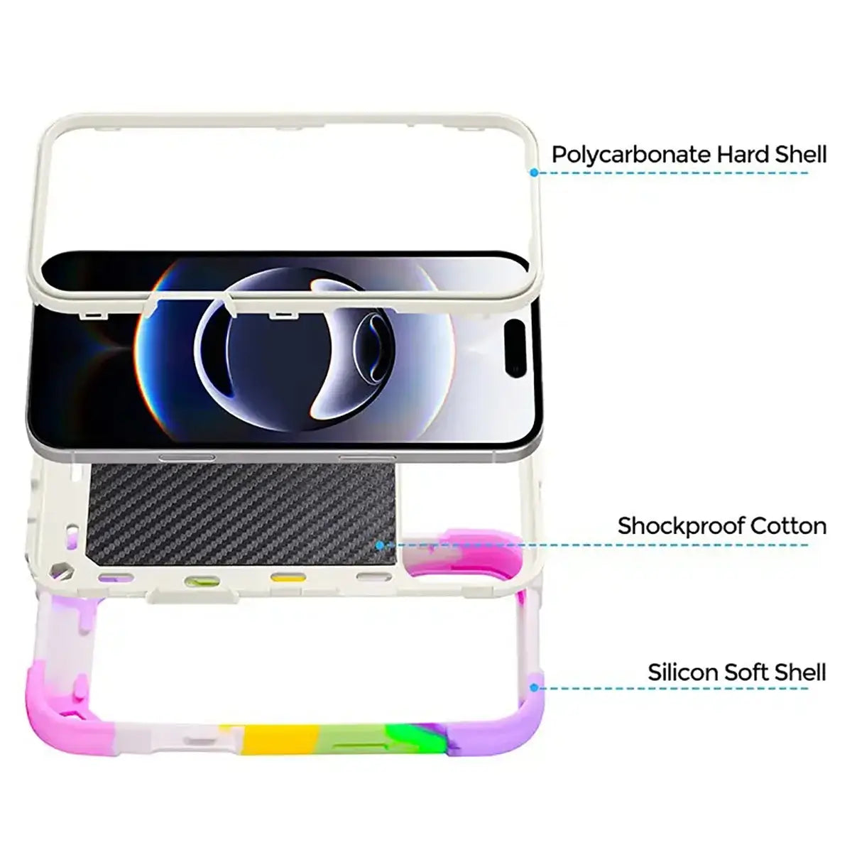 Buy Luxury Cute Phone Case, Shockproof Protective Cover, with Ring Stand,Louay at Caseles-iPhone 17 Pro Max, Louay-Pink