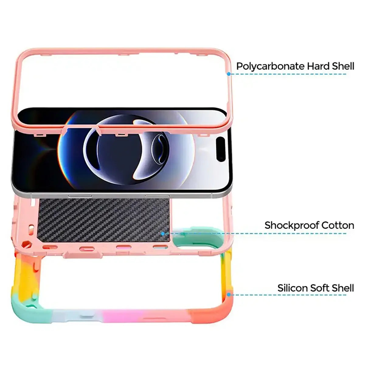 Buy Luxury Cute Phone Case, Shockproof Protective Cover, with Ring Stand,Louay at Caseles-iPhone 17 Pro Max, Louay-Pink