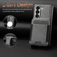 Buy Premium Leather Case with Detachable Magnetic Wallet, 360° Hinge Protection & Slim Professional Profile - Luke at Caseles-Samsung Galaxy Z Fold 8 Ultra, Black