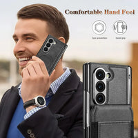 Buy Premium Leather Case with Detachable Magnetic Wallet, 360° Hinge Protection & Slim Professional Profile - Luke at Caseles-Samsung Galaxy Z Fold 8 Ultra, Black