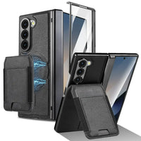 Buy Premium Leather Case with Detachable Magnetic Wallet, 360° Hinge Protection & Slim Professional Profile - Luke at Caseles-Samsung Galaxy Z Fold 8 Ultra, Black