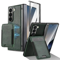 Buy Premium Leather Case with Detachable Magnetic Wallet, 360° Hinge Protection & Slim Professional Profile - Luke at Caseles-Samsung Galaxy Z Fold 8 Ultra, Green