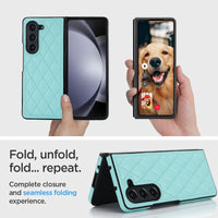 Buy Slim PU Leather Case for Galaxy Z Fold, Lightweight Shockproof Hard Cover, Minimalist Business Style , LYNE at Caseles-Samsung Galaxy Z Fold 7, Black