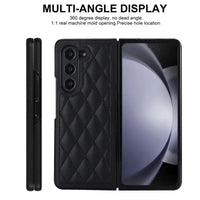 Buy Slim PU Leather Case for Galaxy Z Fold, Lightweight Shockproof Hard Cover, Minimalist Business Style , LYNE at Caseles-Samsung Galaxy Z Fold 7, Black