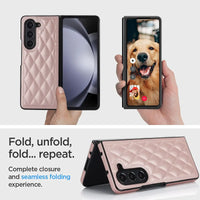 Buy Slim PU Leather Case for Galaxy Z Fold, Lightweight Shockproof Hard Cover, Minimalist Business Style , LYNE at Caseles-Samsung Galaxy Z Fold 7, Black