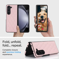 Buy Slim PU Leather Case for Galaxy Z Fold, Lightweight Shockproof Hard Cover, Minimalist Business Style , LYNE at Caseles-Samsung Galaxy Z Fold 7, Black
