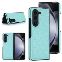 Buy Slim PU Leather Case for Galaxy Z Fold, Lightweight Shockproof Hard Cover, Minimalist Business Style , LYNE at Caseles-Samsung Galaxy Z Fold 7, Light Blue