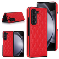 Buy Slim PU Leather Case for Galaxy Z Fold, Lightweight Shockproof Hard Cover, Minimalist Business Style , LYNE at Caseles-Samsung Galaxy Z Fold 7, Red