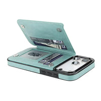 Buy Classic Wallet Phone Case, Credit Card Holder, Leather, Double Magnetic Buttons, Shockproof Case,Maddox at Caseles-iPhone 17 Pro Max, Maddox-Blue