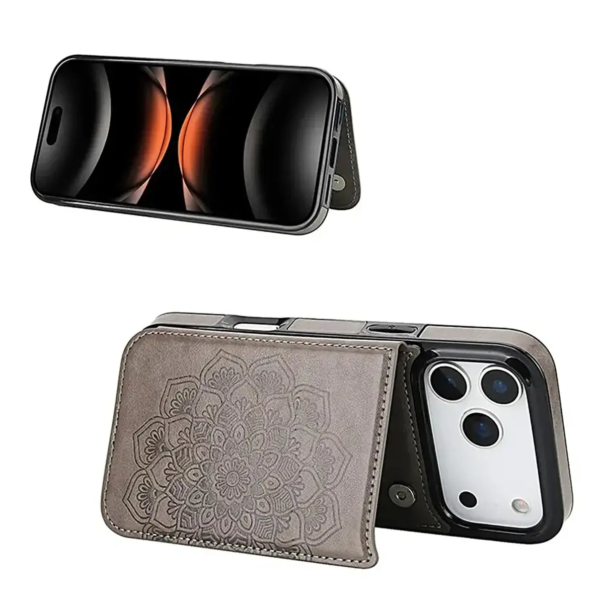 Buy Classic Wallet Phone Case, Credit Card Holder, Leather, Double Magnetic Buttons, Shockproof Case,Maddox at Caseles-iPhone 17 Pro Max, Maddox-Blue