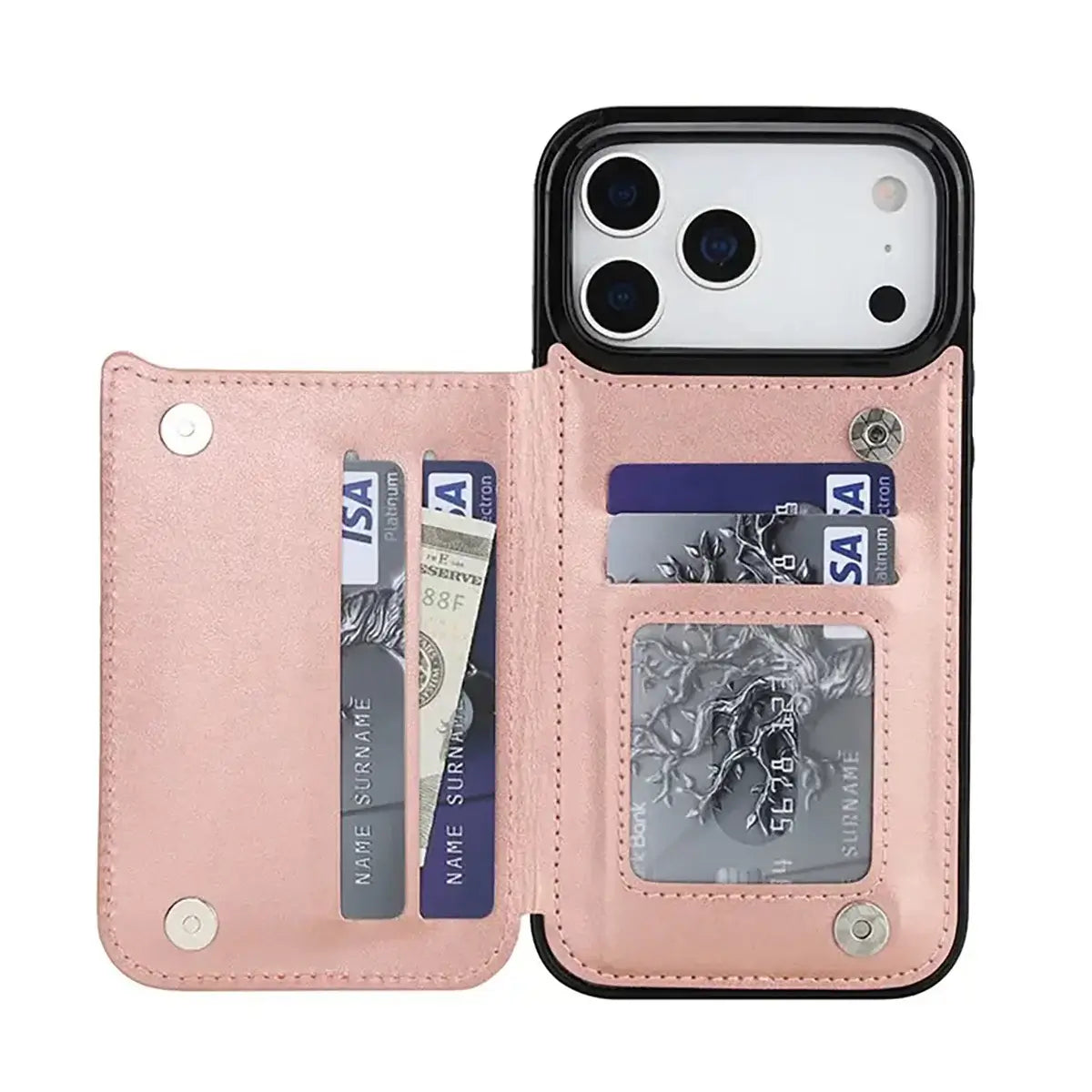 Buy Classic Wallet Phone Case, Credit Card Holder, Leather, Double Magnetic Buttons, Shockproof Case,Maddox at Caseles-iPhone 17 Pro Max, Maddox-Blue