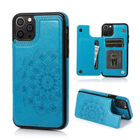 Buy Classic Mandala Wallet Phone Case, Credit Card Holder, Leather, Double Magnetic Buttons, Shockproof Case,Maddox at Caseles-iPhone 16 Pro Max, Maddox-Blue