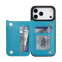 Buy Classic Wallet Phone Case, Credit Card Holder, Leather, Double Magnetic Buttons, Shockproof Case,Maddox at Caseles-iPhone 17 Pro Max, Maddox-Blue