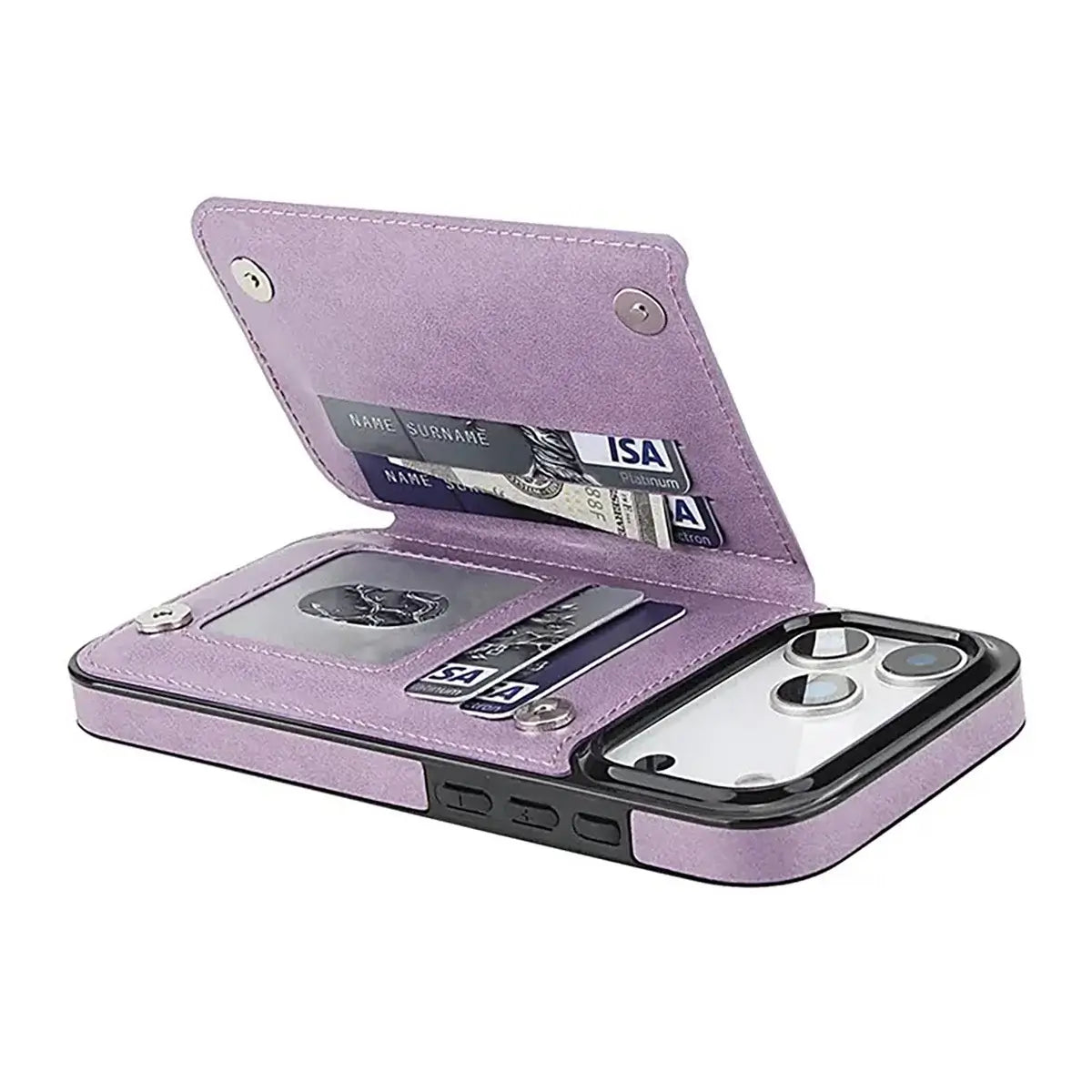 Buy Classic Wallet Phone Case, Credit Card Holder, Leather, Double Magnetic Buttons, Shockproof Case,Maddox at Caseles-iPhone 17 Pro Max, Maddox-Blue