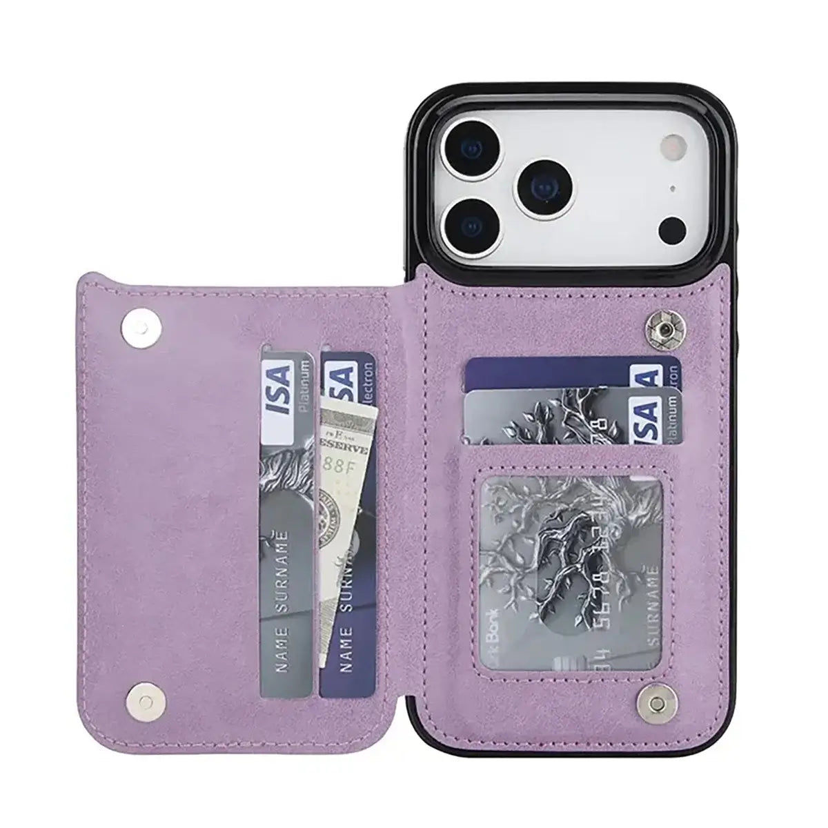 Buy Classic Wallet Phone Case, Credit Card Holder, Leather, Double Magnetic Buttons, Shockproof Case,Maddox at Caseles-iPhone 17 Pro Max, Maddox-Blue