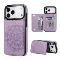 Buy Classic Wallet Phone Case, Credit Card Holder, Leather, Double Magnetic Buttons, Shockproof Case,Maddox at Caseles-iPhone 17 Pro Max, Maddox-Purple
