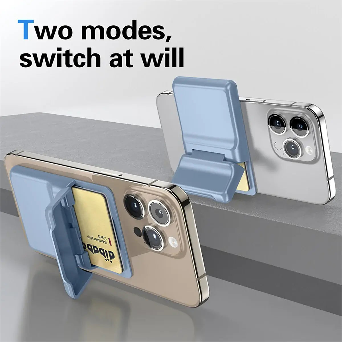 Buy 2-in-1 Magnetic Card Holder with Built-in Kickstand for MagSafe - MAGNETIC CARD HOLDER at Caseles-Black, 