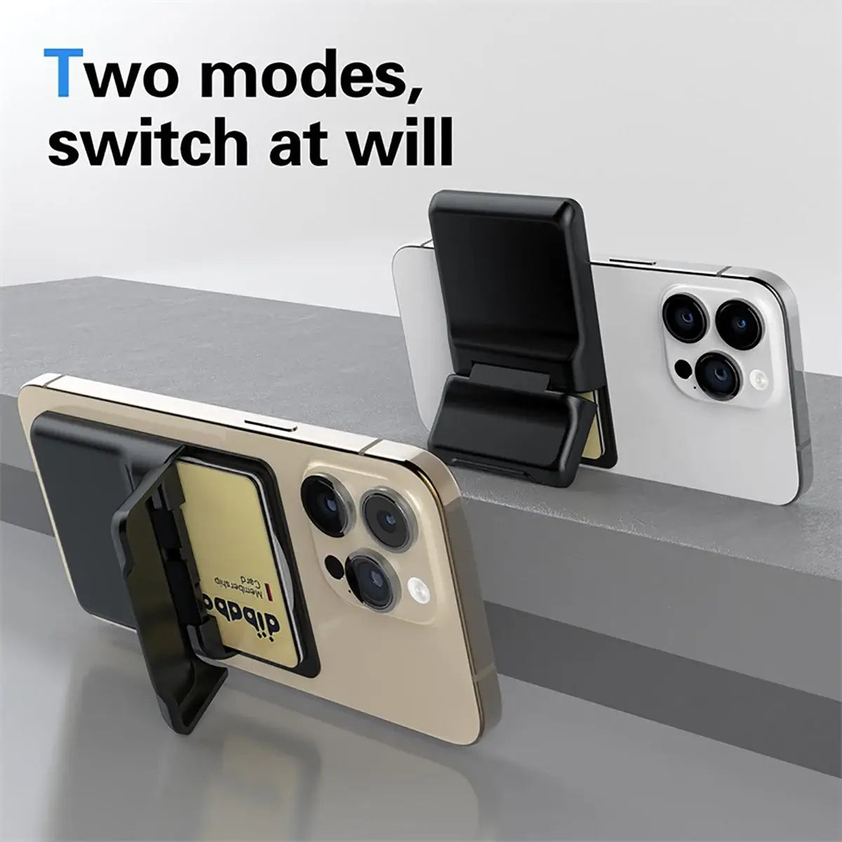 Buy 2-in-1 Magnetic Card Holder with Built-in Kickstand for MagSafe - MAGNETIC CARD HOLDER at Caseles-Black, 