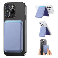 Buy MagSafe Slim Magnetic Wallet for iPhone, 3-Card Holder with Grip & Stand - MAGSAFE MAGNETIC CARD HOLDER FOR IPHONE at Caseles-Light Purple, 