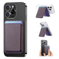 Buy MagSafe Slim Magnetic Wallet for iPhone, 3-Card Holder with Grip & Stand - MAGSAFE MAGNETIC CARD HOLDER FOR IPHONE at Caseles-Purple, 