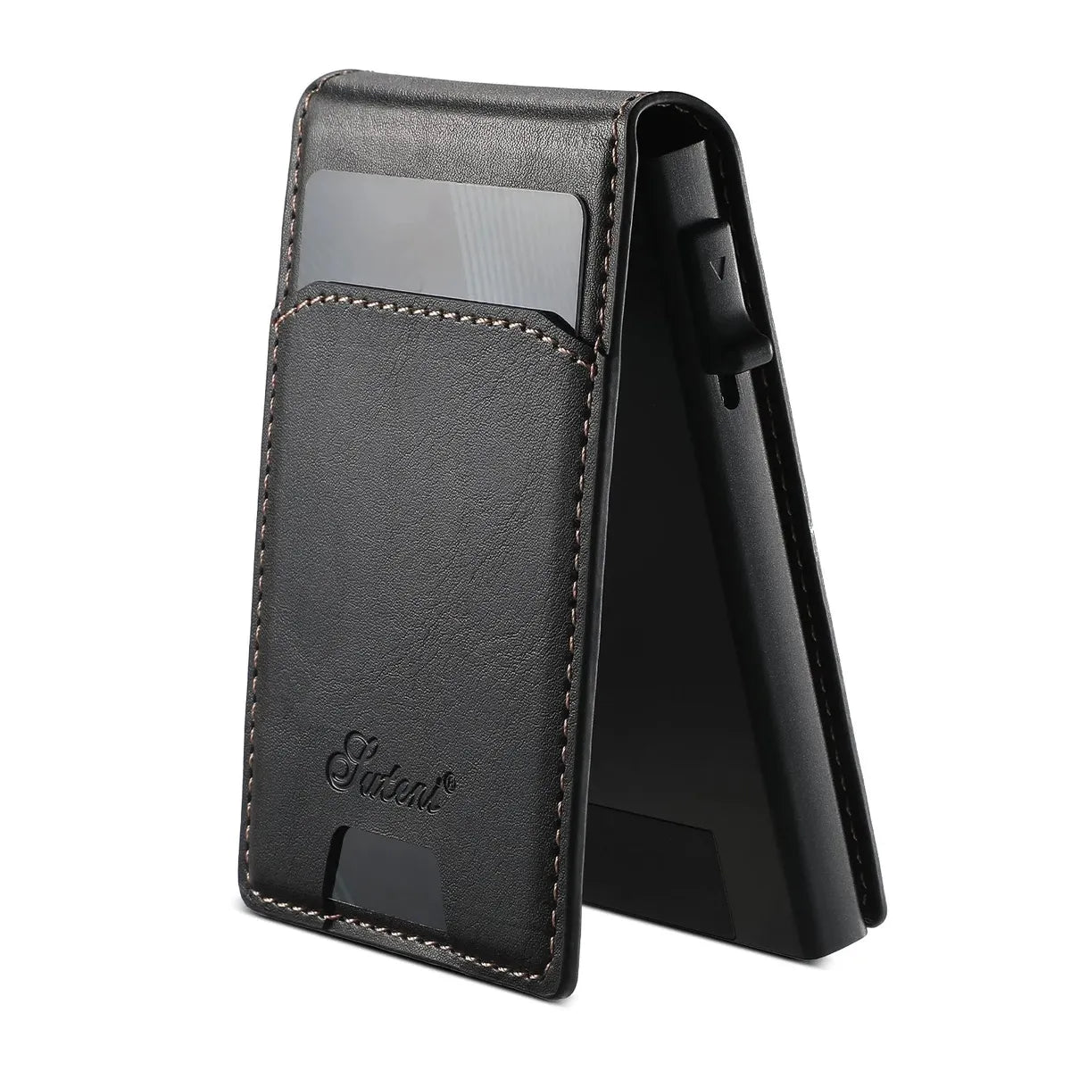 Buy Magnetic Wallet & Phone Stand,Classic Magnetic Card Holder Wallet S2 at Caseles-Black, 