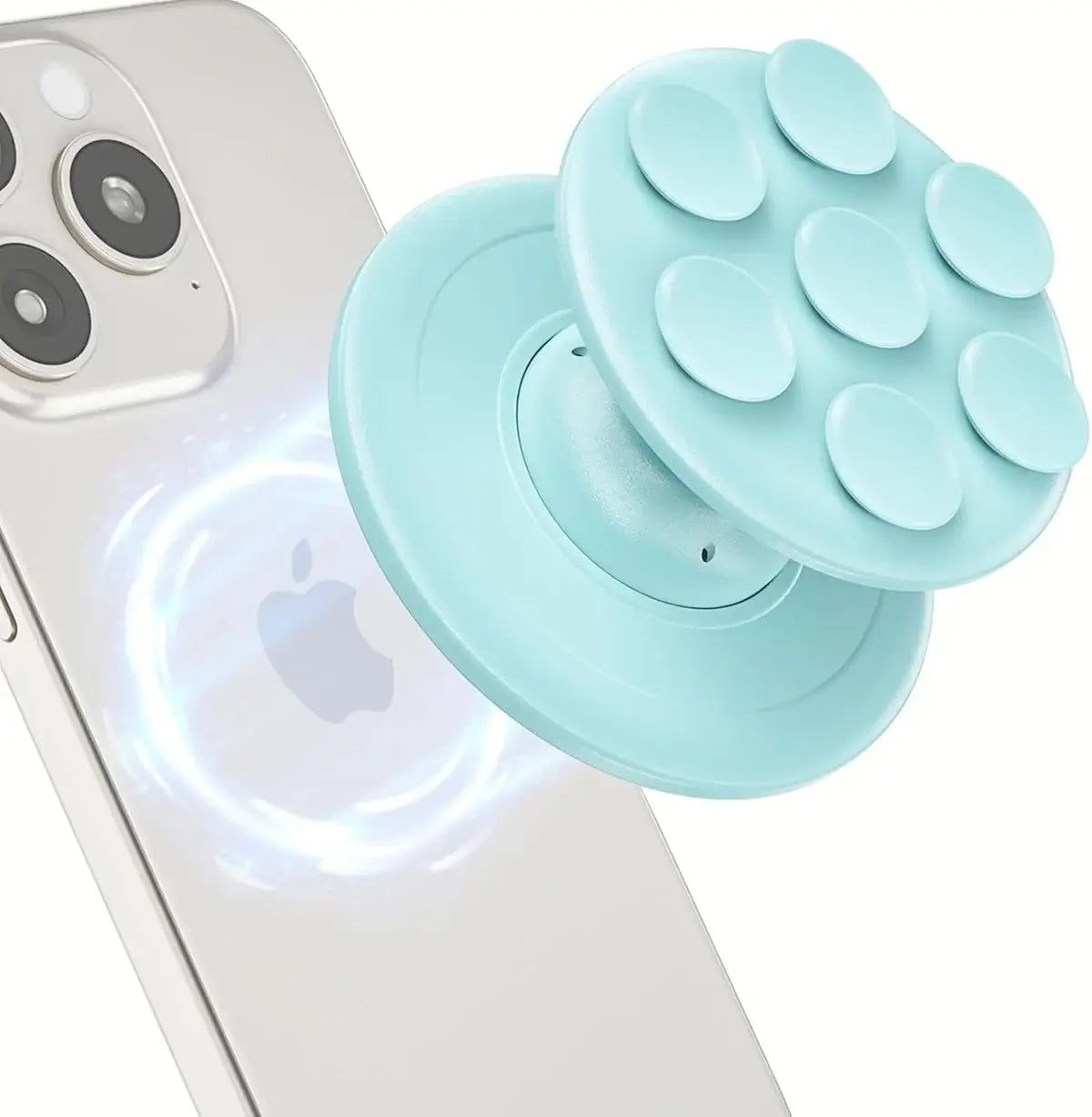 Buy MagSafe Phone Grip & Suction Mount - Magnetic Collapsible Silicone Holder for Videos, Selfies & Hands-Free Use - MAGNETIC SUCK-UP GRIP & MOUNT at Caseles-Black, 