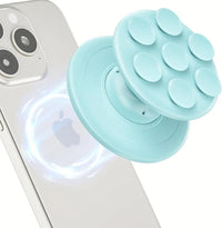 Buy MagSafe Phone Grip & Suction Mount - Magnetic Collapsible Silicone Holder for Videos, Selfies & Hands-Free Use - MAGNETIC SUCK-UP GRIP & MOUNT at Caseles-Black, 