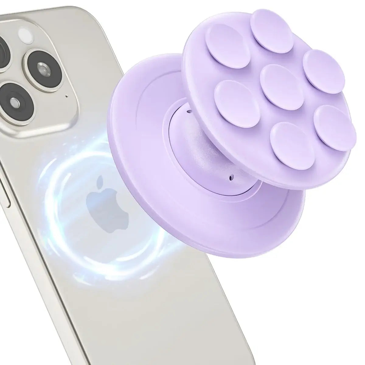 Buy MagSafe Phone Grip & Suction Mount - Magnetic Collapsible Silicone Holder for Videos, Selfies & Hands-Free Use - MAGNETIC SUCK-UP GRIP & MOUNT at Caseles-Black, 