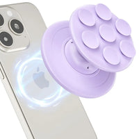 Buy MagSafe Phone Grip & Suction Mount - Magnetic Collapsible Silicone Holder for Videos, Selfies & Hands-Free Use - MAGNETIC SUCK-UP GRIP & MOUNT at Caseles-Black, 