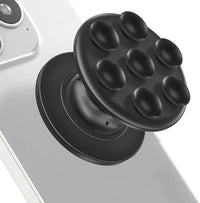 Buy MagSafe Phone Grip & Suction Mount - Magnetic Collapsible Silicone Holder for Videos, Selfies & Hands-Free Use - MAGNETIC SUCK-UP GRIP & MOUNT at Caseles-Black, 