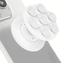 Buy MagSafe Phone Grip & Suction Mount - Magnetic Collapsible Silicone Holder for Videos, Selfies & Hands-Free Use - MAGNETIC SUCK-UP GRIP & MOUNT at Caseles-White, 