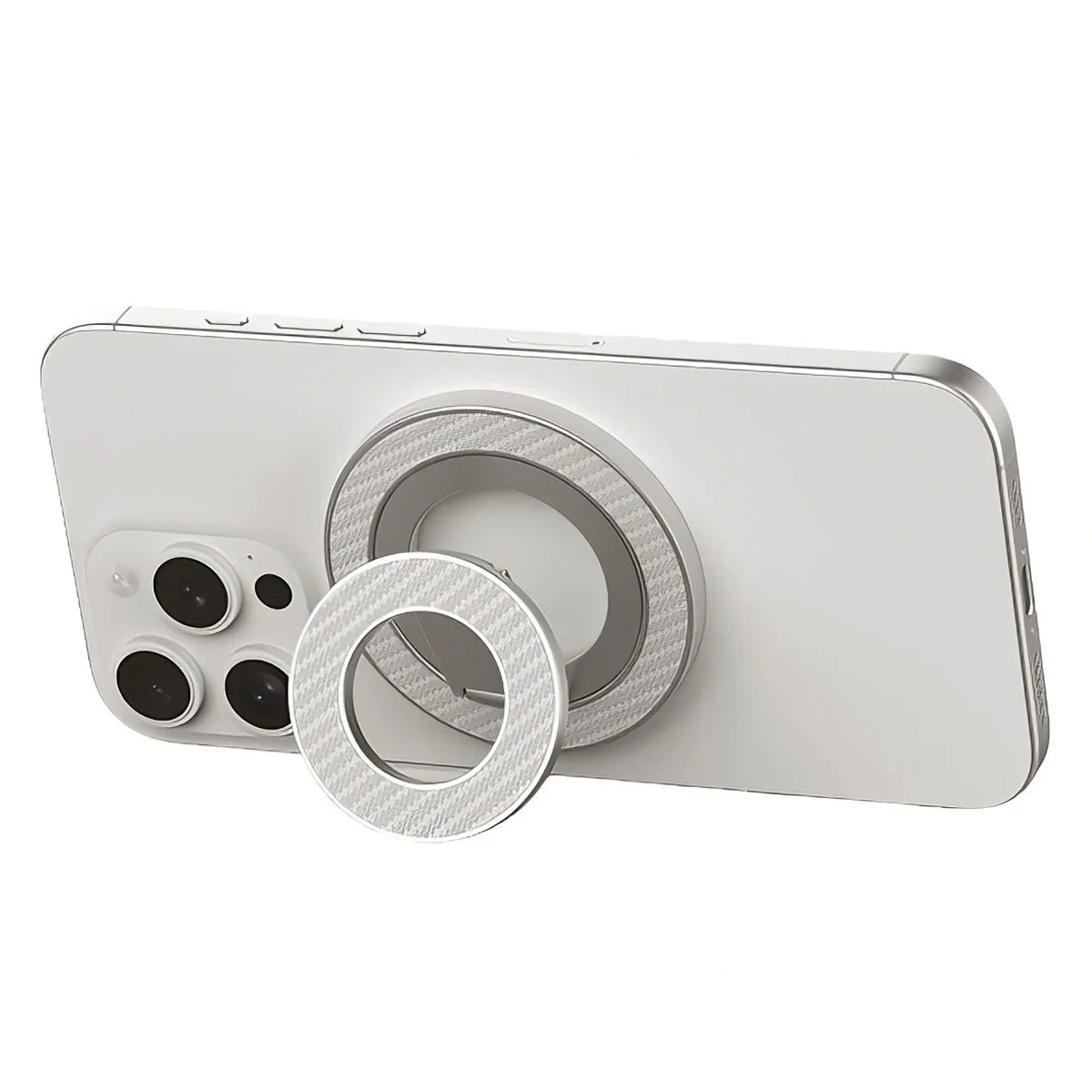 Buy Double Sided Magnetic Phone Ring Holder and 360 Rotating Kickstand Compatible with All MagSafe and Magnetic Smartphones Universal Metal Grip for Gym and Kitchen - MAGRING GRIP at Caseles-Gray, 