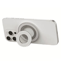 Buy Double Sided Magnetic Phone Ring Holder and 360 Rotating Kickstand Compatible with All MagSafe and Magnetic Smartphones Universal Metal Grip for Gym and Kitchen - MAGRING GRIP at Caseles-Gray, 