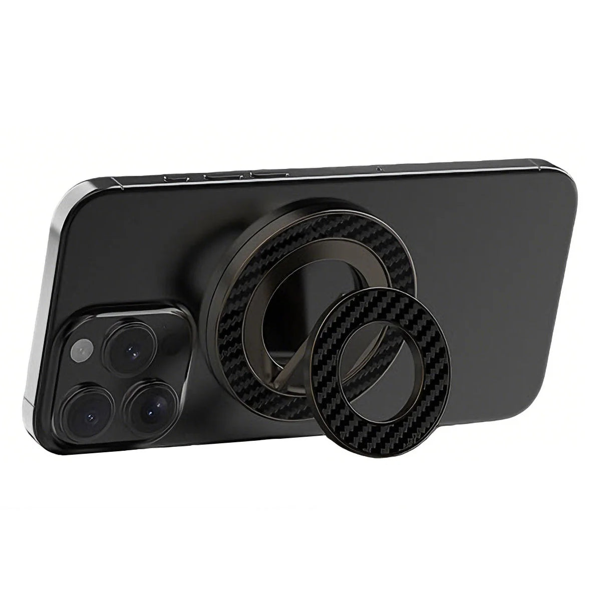 Buy Double Sided Magnetic Phone Ring Holder and 360 Rotating Kickstand Compatible with All MagSafe and Magnetic Smartphones Universal Metal Grip for Gym and Kitchen - MAGRING GRIP at Caseles-Gray, 