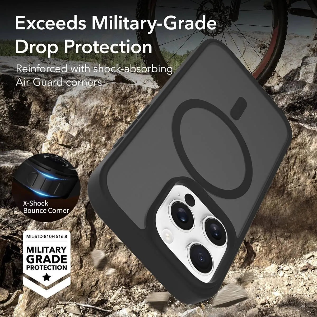 Buy MagSafe iPhone 17 Case with Camera Button, Military-Grade Protection - iPhone MagSafe Clear Case at Caseles -iPhone 17 Pro Max, Black