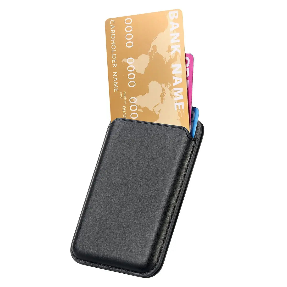 Buy MagSafe Slim Magnetic Wallet for iPhone, 3-Card Holder with Grip & Stand - MAGSAFE MAGNETIC CARD HOLDER FOR IPHONE at Caseles-Black, 