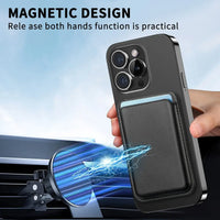 Buy MagSafe Slim Magnetic Wallet for iPhone, 3-Card Holder with Grip & Stand - MAGSAFE MAGNETIC CARD HOLDER FOR IPHONE at Caseles-Black, 