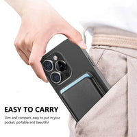 Buy MagSafe Slim Magnetic Wallet for iPhone, 3-Card Holder with Grip & Stand - MAGSAFE MAGNETIC CARD HOLDER FOR IPHONE at Caseles-Black, 