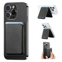 Buy MagSafe Slim Magnetic Wallet for iPhone, 3-Card Holder with Grip & Stand - MAGSAFE MAGNETIC CARD HOLDER FOR IPHONE at Caseles-Black, 