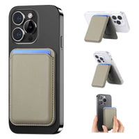 Buy MagSafe Slim Magnetic Wallet for iPhone, 3-Card Holder with Grip & Stand - MAGSAFE MAGNETIC CARD HOLDER FOR IPHONE at Caseles-Gray, 