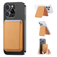 Buy MagSafe Slim Magnetic Wallet for iPhone, 3-Card Holder with Grip & Stand - MAGSAFE MAGNETIC CARD HOLDER FOR IPHONE at Caseles-Orange, 
