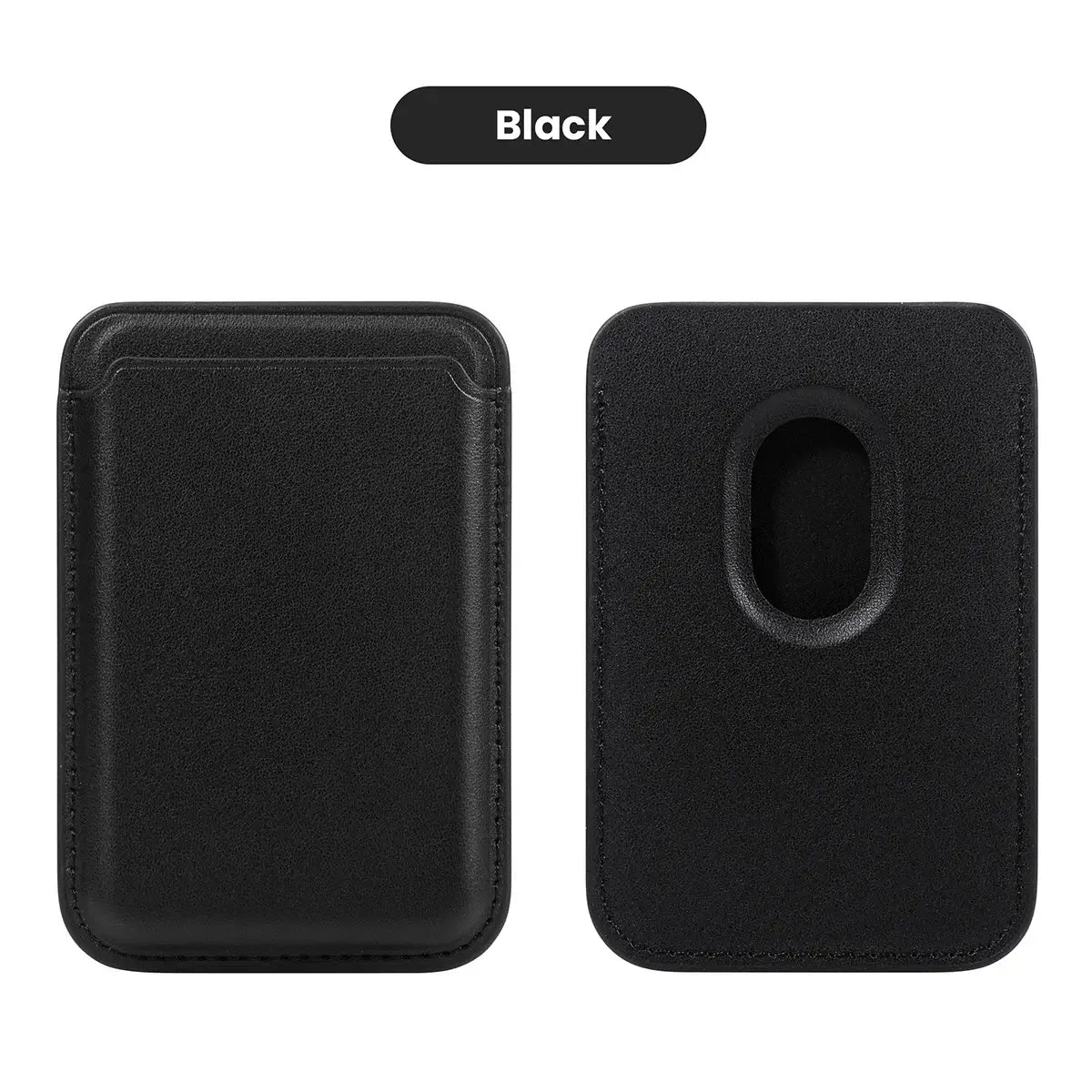 Buy Strong Magnetic MagSafe Card Holder, Premium Leather Wallet Compatible with iPhone - MAGSAFE MAGNETIC CARD WALLET FOR IPHONE at Caseles-Black, 