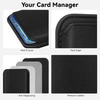 Buy Strong Magnetic MagSafe Card Holder, Premium Leather Wallet Compatible with iPhone - MAGSAFE MAGNETIC CARD WALLET FOR IPHONE at Caseles-Black, 