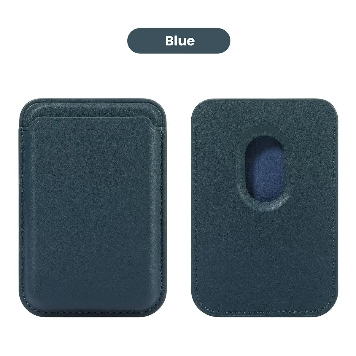 Buy Strong Magnetic MagSafe Card Holder, Premium Leather Wallet Compatible with iPhone - MAGSAFE MAGNETIC CARD WALLET FOR IPHONE at Caseles-Blue, 