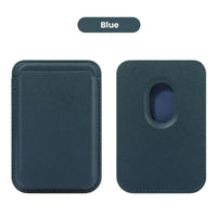 Buy Strong Magnetic MagSafe Card Holder, Premium Leather Wallet Compatible with iPhone - MAGSAFE MAGNETIC CARD WALLET FOR IPHONE at Caseles-Blue, 