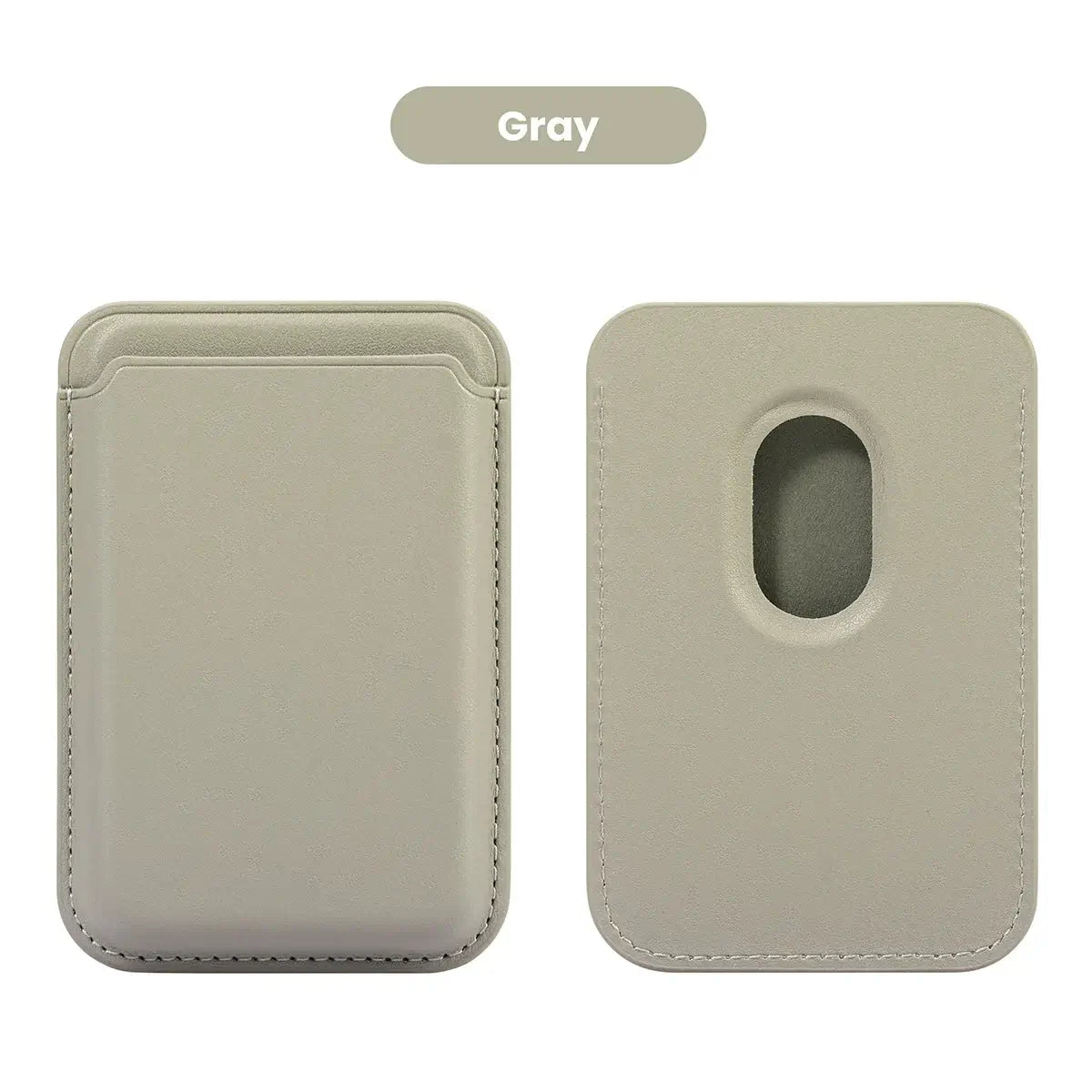 Buy Strong Magnetic MagSafe Card Holder, Premium Leather Wallet Compatible with iPhone - MAGSAFE MAGNETIC CARD WALLET FOR IPHONE at Caseles-Gray, 